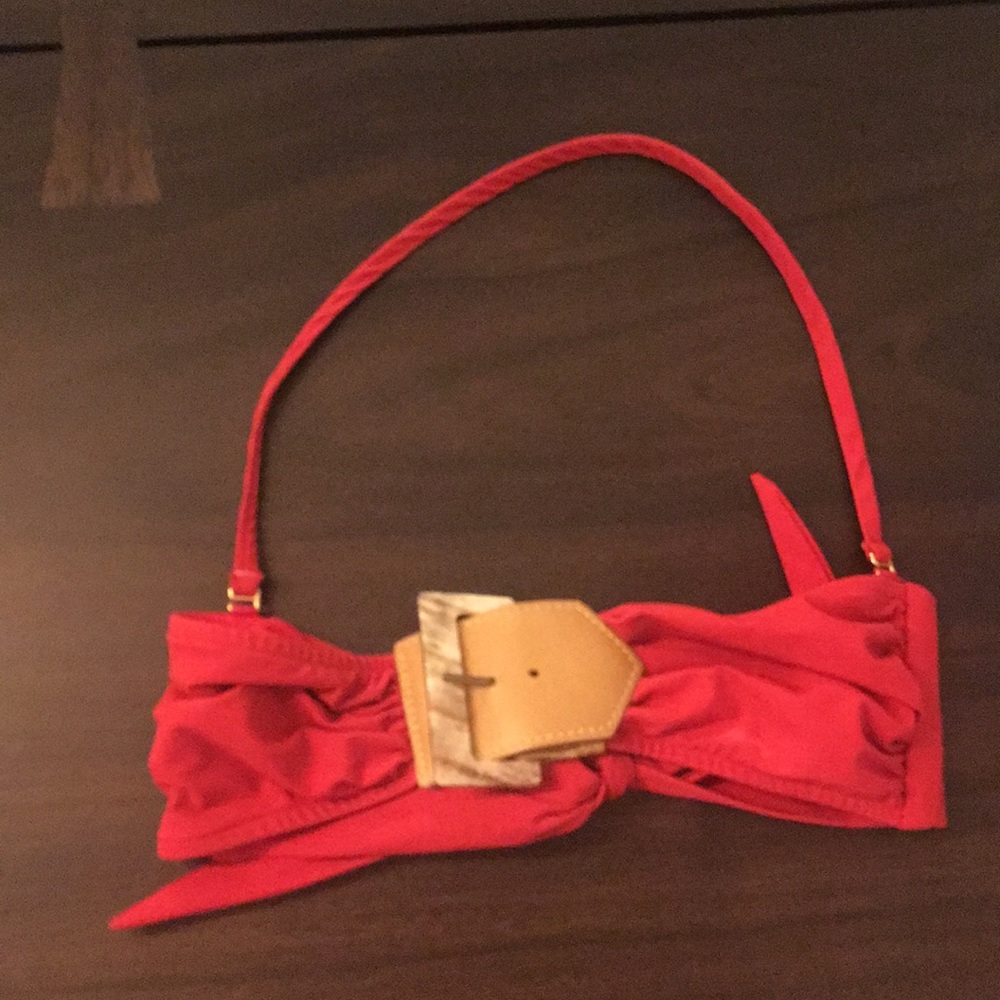 Despi red bikini top with belt buckle